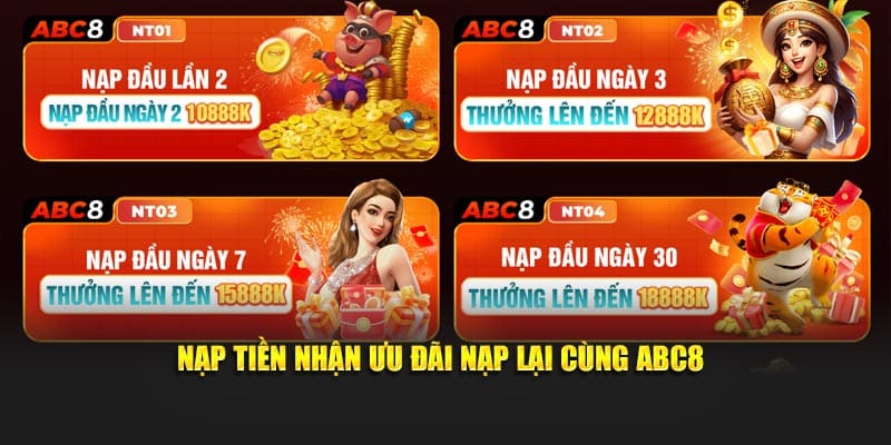 Nạp tiền nhận ưu đãi nạp lại cùng ABC8