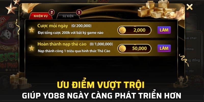 Ưu điểm vượt trội giúp YO88 ngày càng phát triển hơn